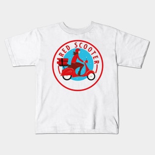 red scooter Kids T-Shirt